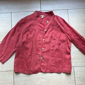 Vintage Cherokee coral linen jacket size XL